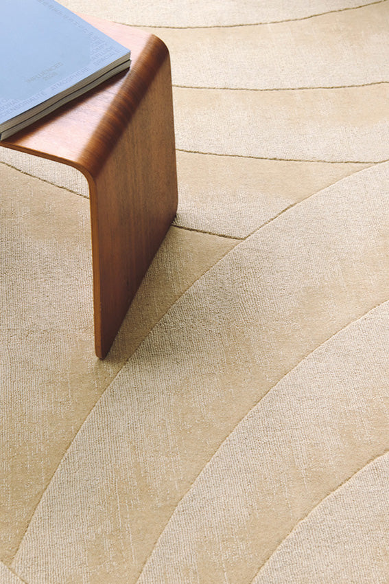 toulemonde-bochart-volute-rond-beige-tapis-rond-laine-boucl-e-tiss-main image 4
