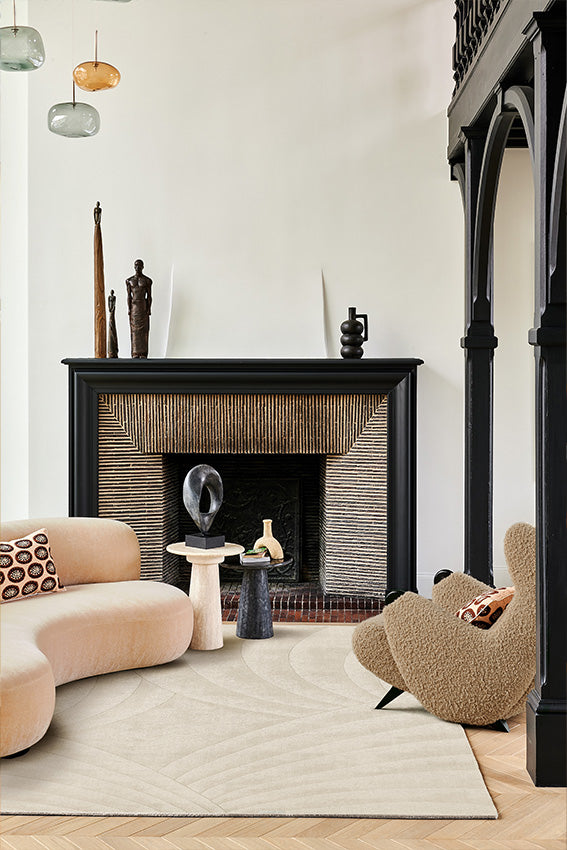 toulemonde-bochart-volute-cru-tapis-blanc-en-laine-boucl-e-tiss-e-main image 2