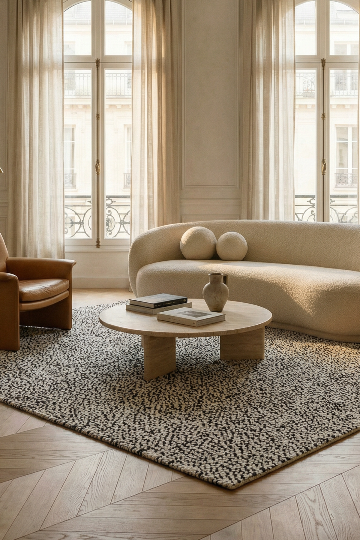 toulemonde-bochart-serac-noir-blanc-tapis-tuft-main-laine-et-polyester image 2