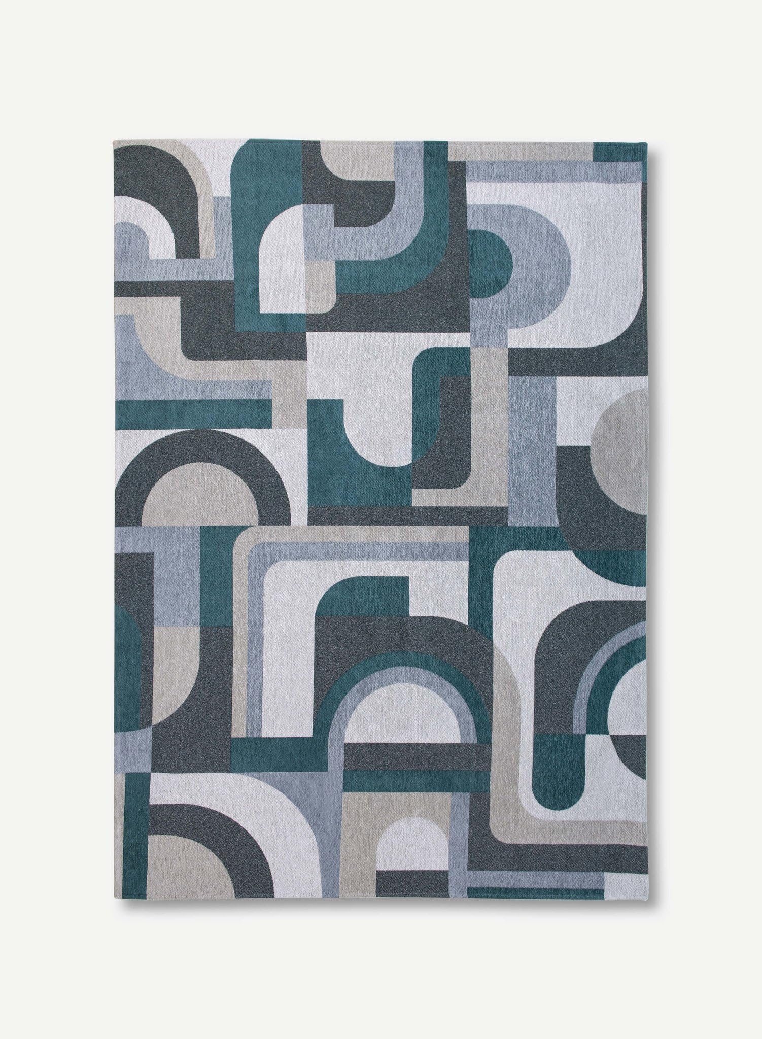 louis-de-poortere-nuance-module-tapis-g-om-trique-170-x-240-cm-bleu-camel image 1
