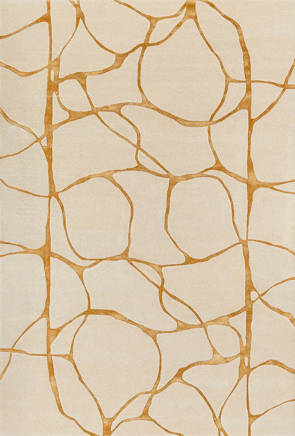 toulemonde-bochart-ambre-naturel-tapis-blanc-et-or-laine-et-viscose-fait-main image 1