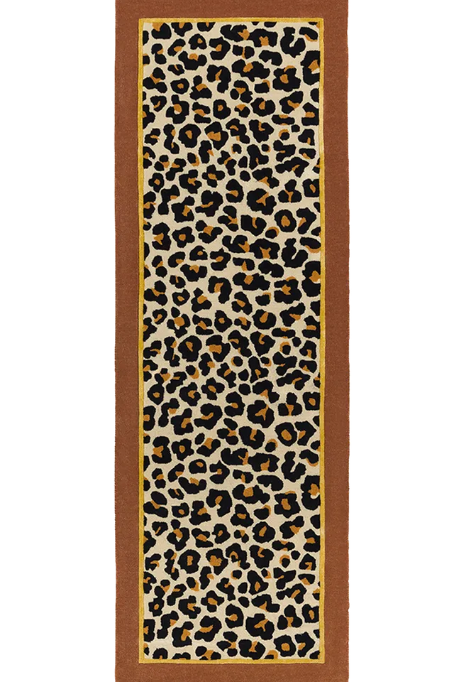 toulemonde-bochart-fauve-beige-tapis-runner-l-opard-laine-et-viscose-80x240 image 1