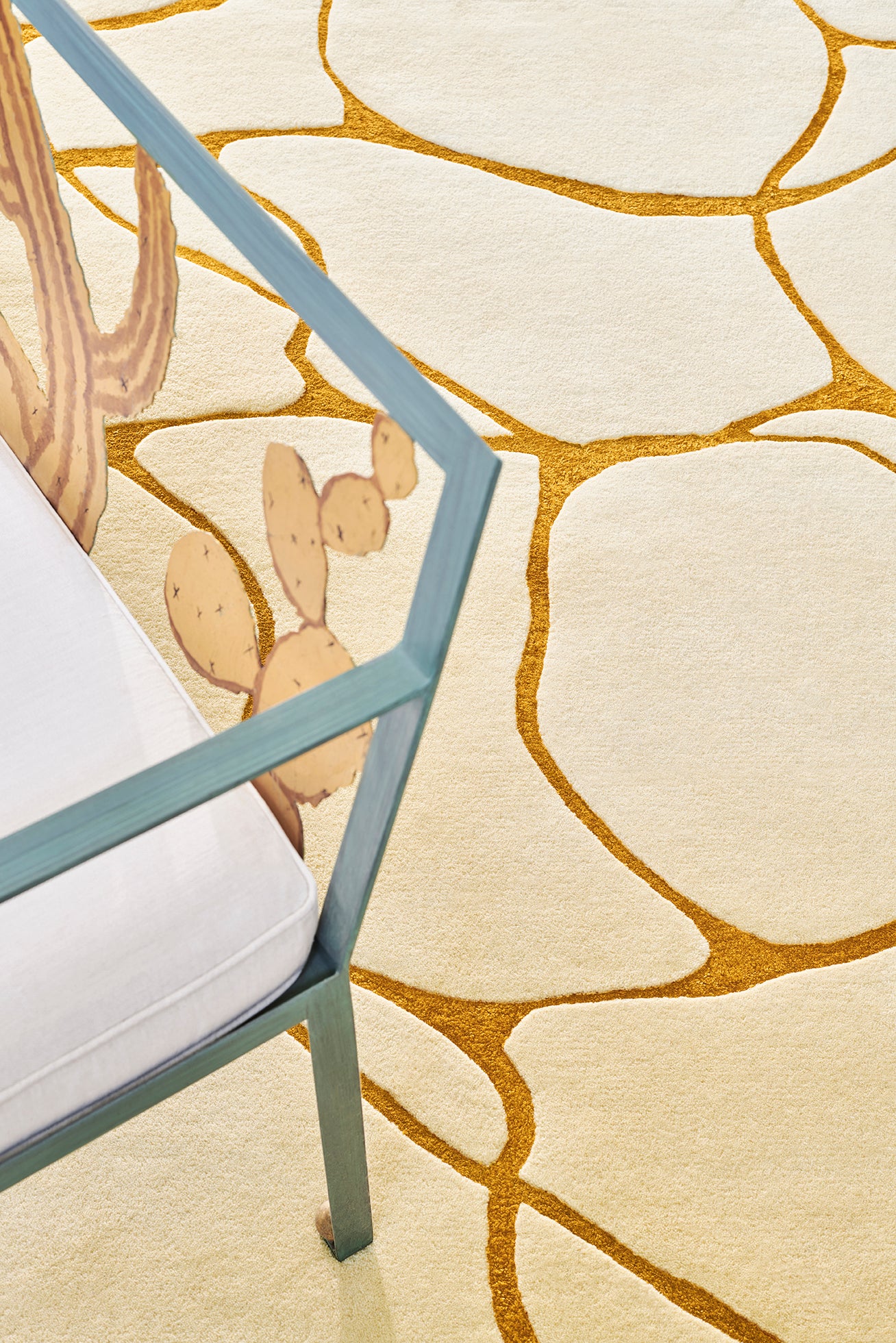 toulemonde-bochart-ambre-tapis-runner-blanc-et-or-80x240 image 3