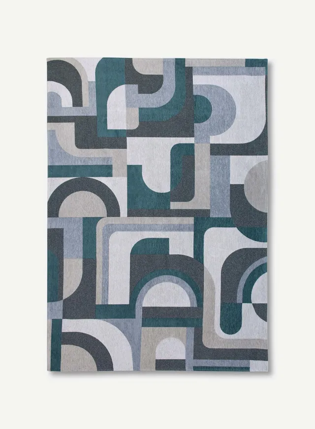 louis-de-poortere-nuance-module-tapis-g-om-trique-170-x-240-cm-bleu-camel image 1