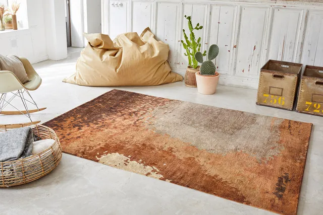 serge-lesage-tapis-granitee-cuir-fauve-tapis-contemporain-seventies image 1