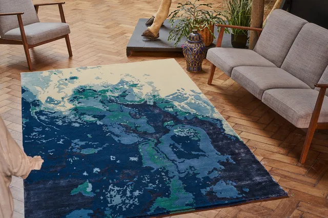 serge-lesage-ocean-bleu-profond-tapis-apaisant-abstrait image 1