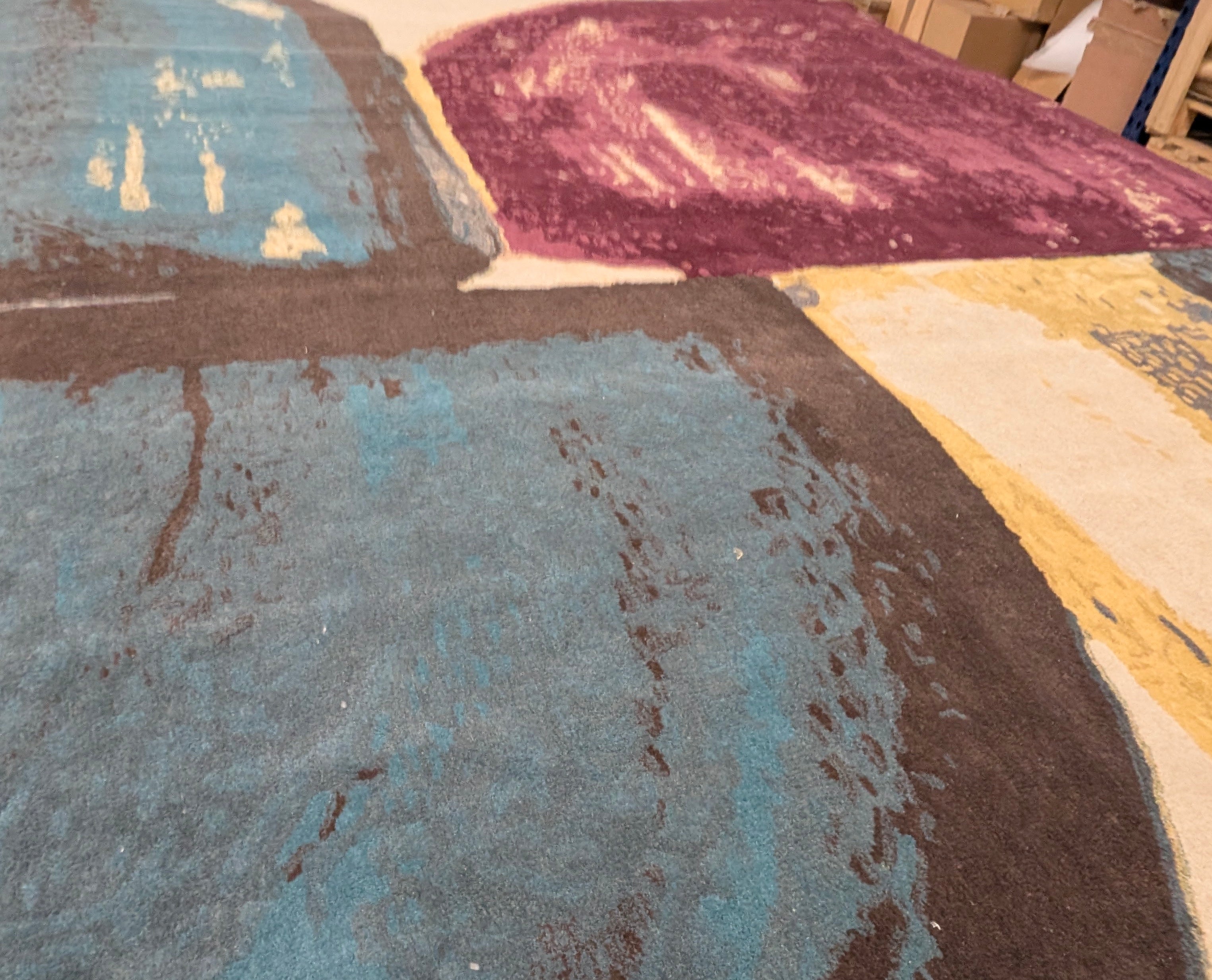 serge-lesage-koe-bleu-canard-tapis-uni-contemporain-bleu-canard image 2