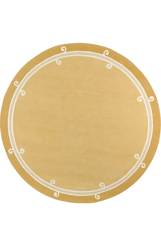 toulemonde-bochart-syracuse-rond-tapis-rond-jaune-en-laine-tuft-e-main image 1