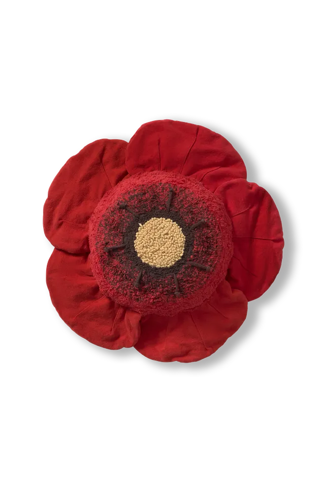 lorena-canals-red-poppy-coussin-de-sol-fleur-coquelicot image 1