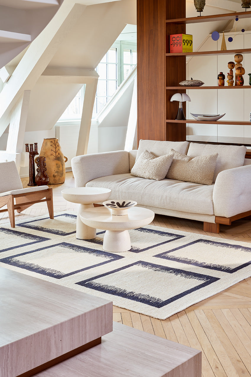 toulemonde-bochart-ciutadella-tapis-bleu-jute-dor-nou-main-g-om-trique image 2