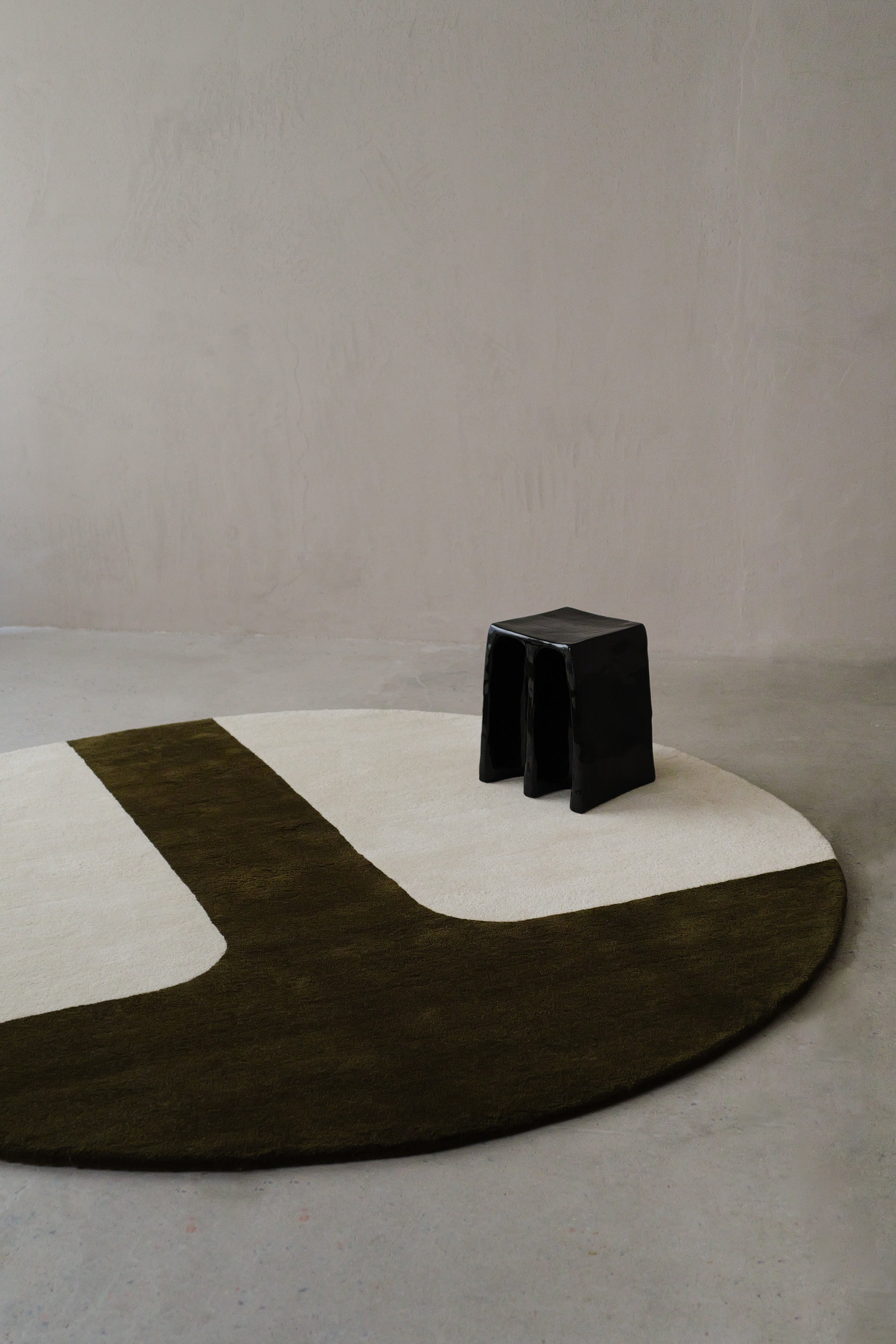 toulemonde-bochart-quiet-naturel-vert-tapis-laine-tuft-main-oda image 2