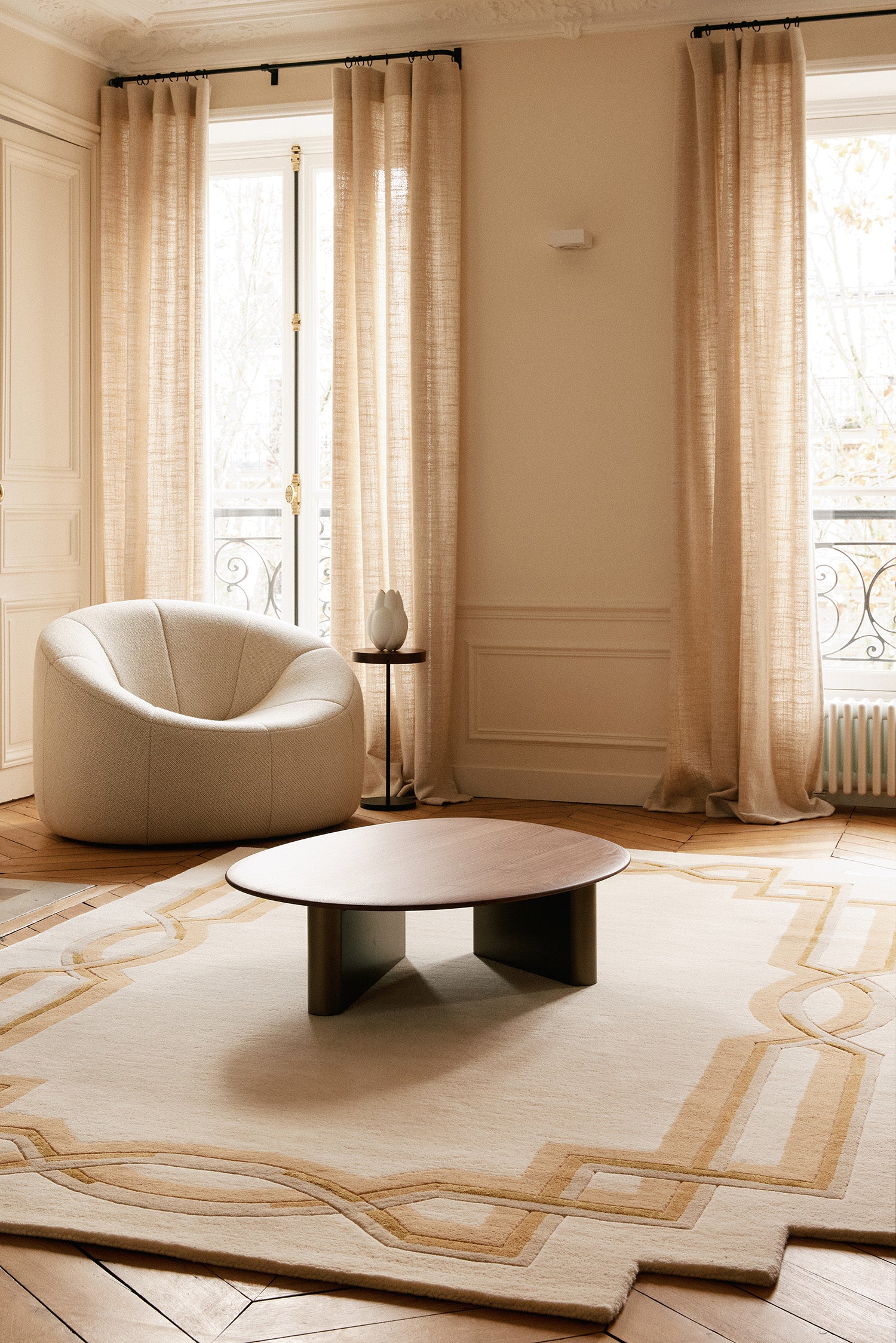 toulemonde-bochart-style-tapis-cru-bordures-architectur-es-laine-tuft-velours image 2