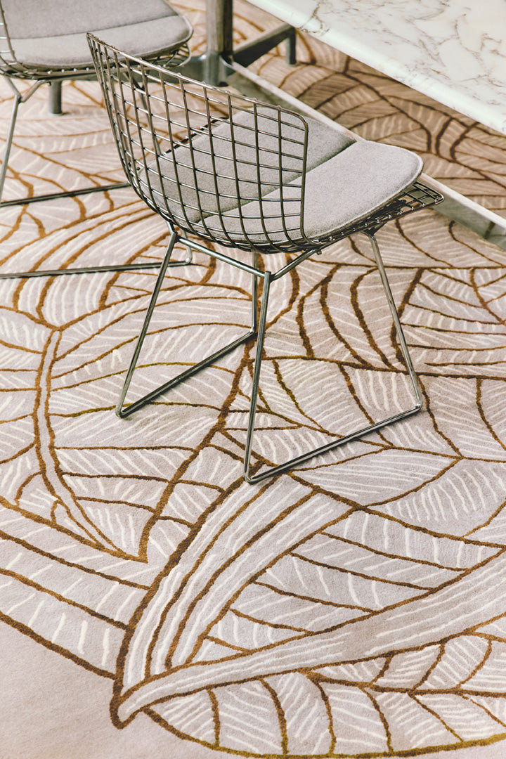 toulemonde-bochart-eden-naturel-tapis-beige-feuilles-laine-tuft-main image 3
