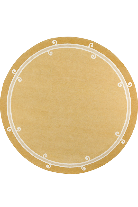 toulemonde-bochart-syracuse-rond-tapis-rond-jaune-en-laine-tuft-e-main image 1