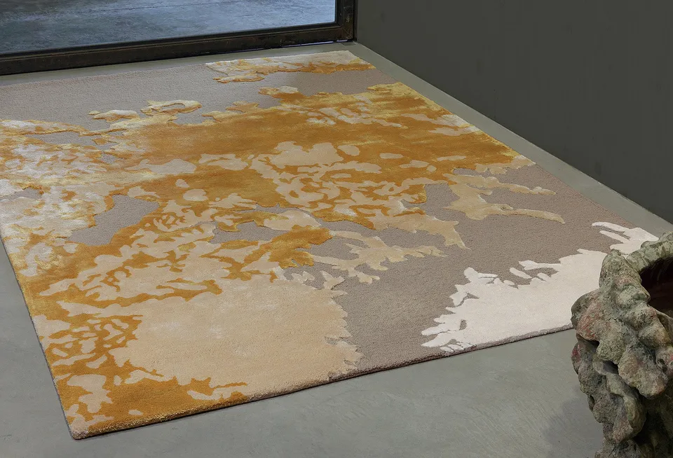 serge-lesage-tapis-milos-tapis-h-ritage-jaune-gris-et-blanc image 1