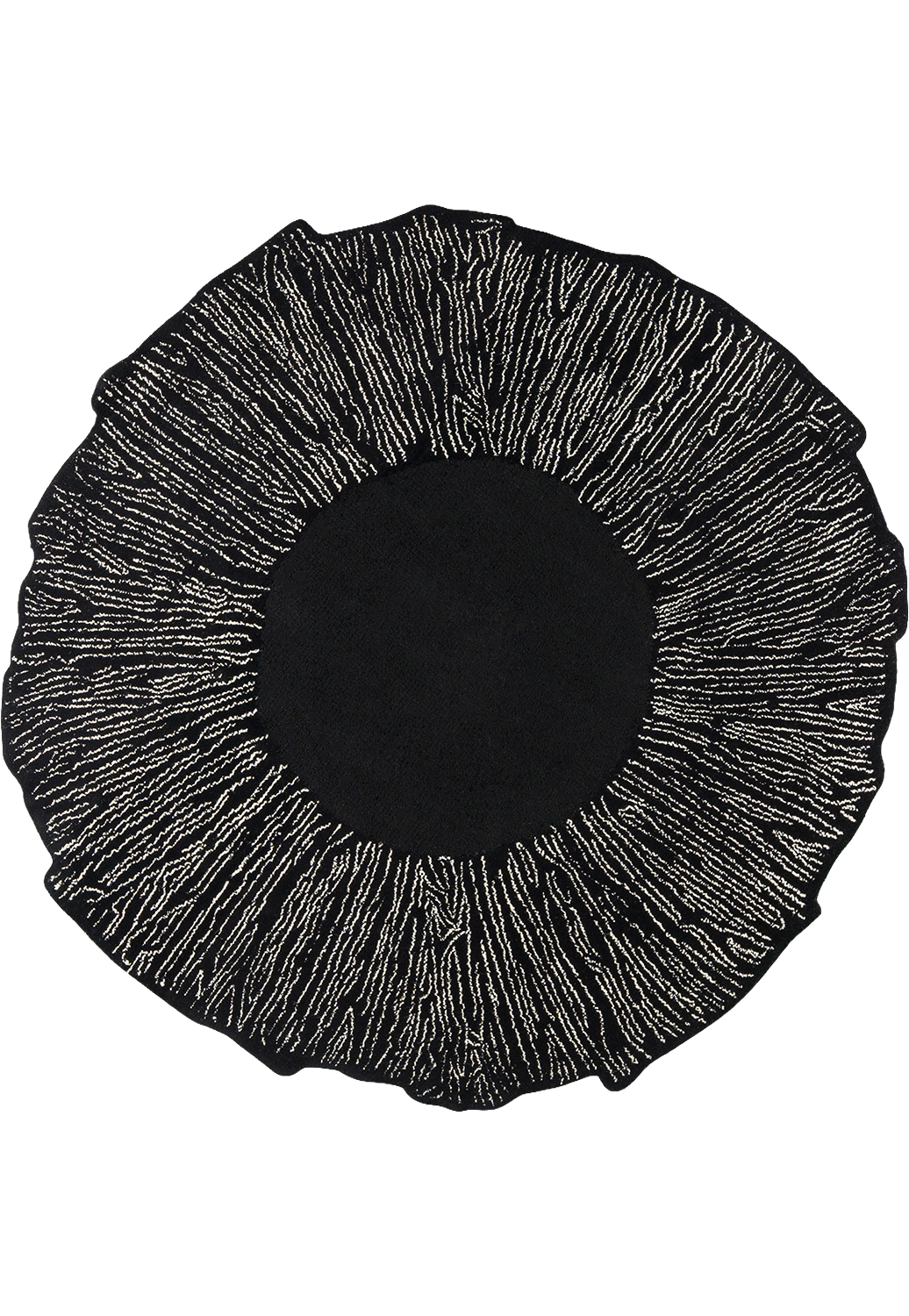 toulemonde-bochart-eye-flower-noir-tapis-rond-100-laine-tuft-main image 1