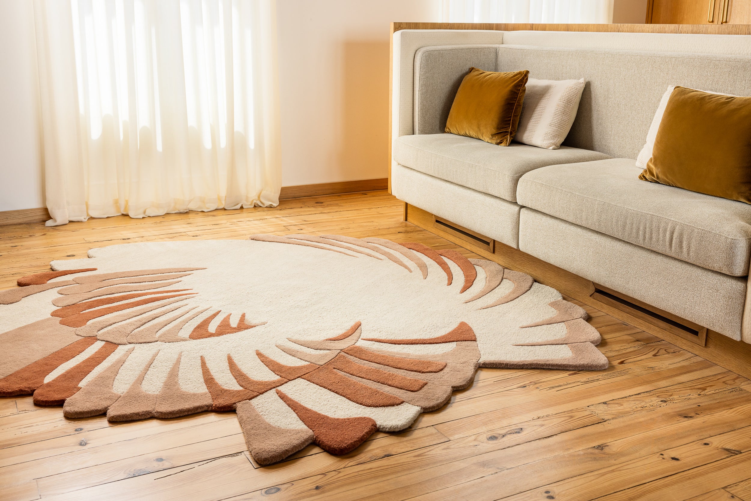 serge-lesage-oskola-fire-tapis-contemporain-coquillage image 1