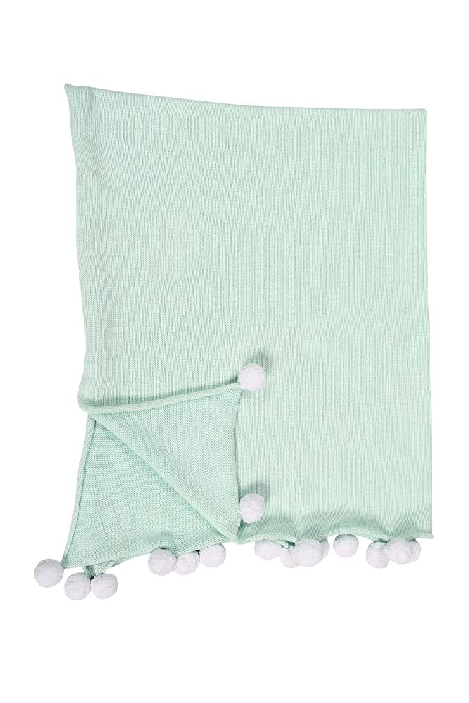 lorena-canals-bubbly-mint-plaid-bebe-en-coton-tricote-a-pompons image 2
