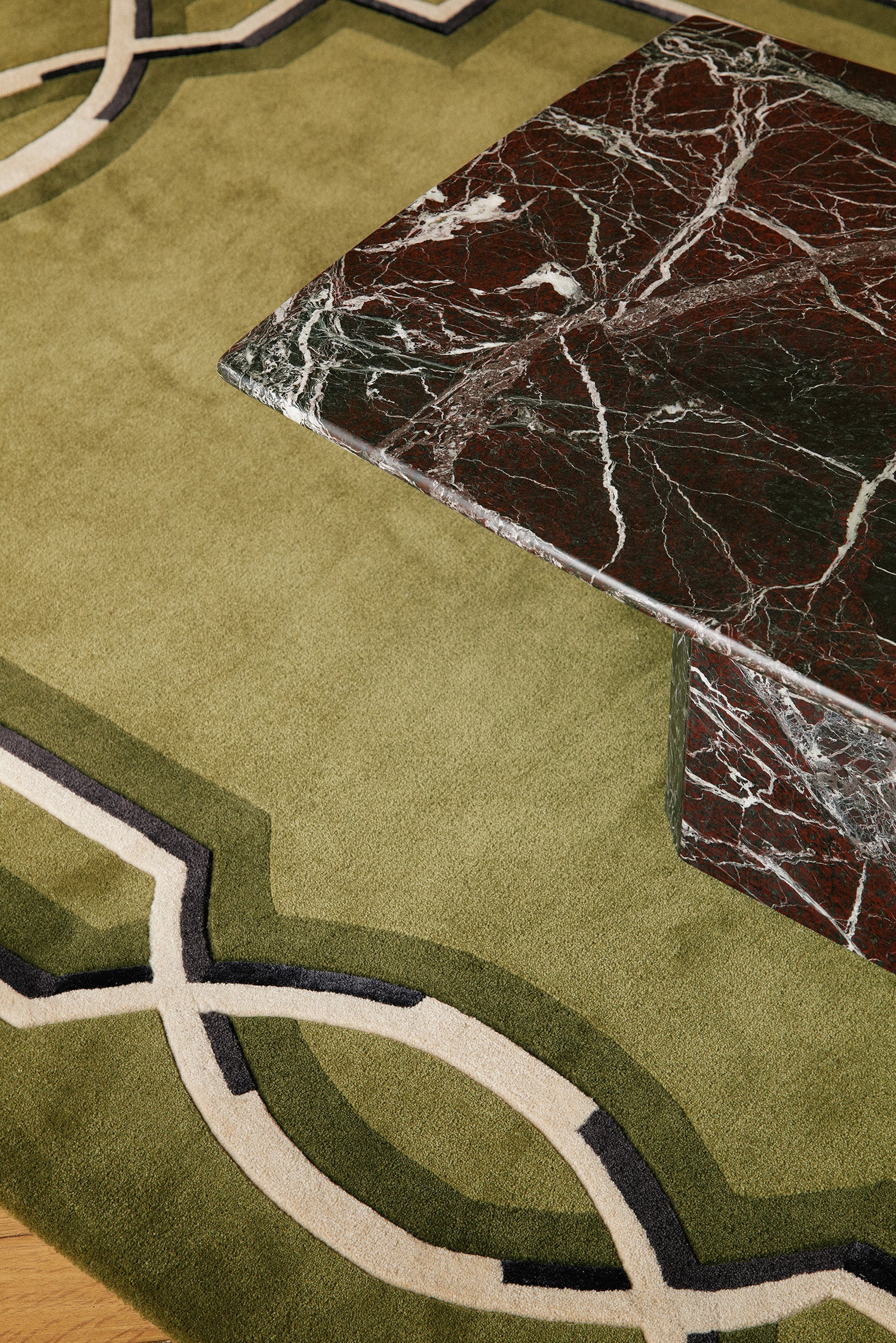 toulemonde-bochart-style-tapis-vert-pure-laine-tuft-velours image 5