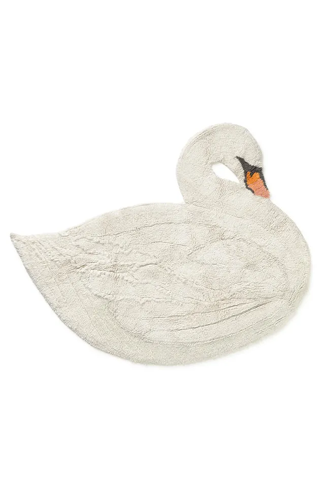 lorena-canals-tapis-lavable-swan-tapis-enfant-cygne-blanc image 1