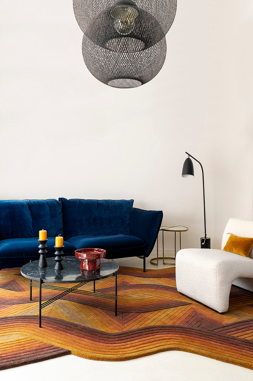toulemonde-bochart-flow-ocre-tapis-ocre-en-laine-tuft-main image 3