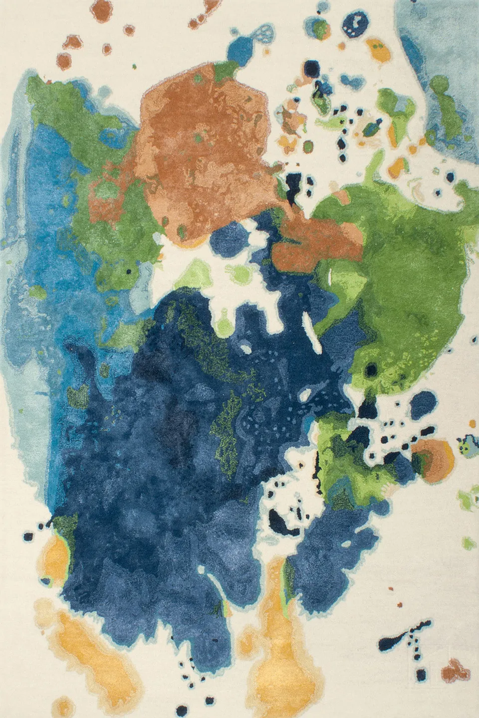 serge-lesage-mask-bleu-vert-tapis-tuft-main-laine-et-soie image 1