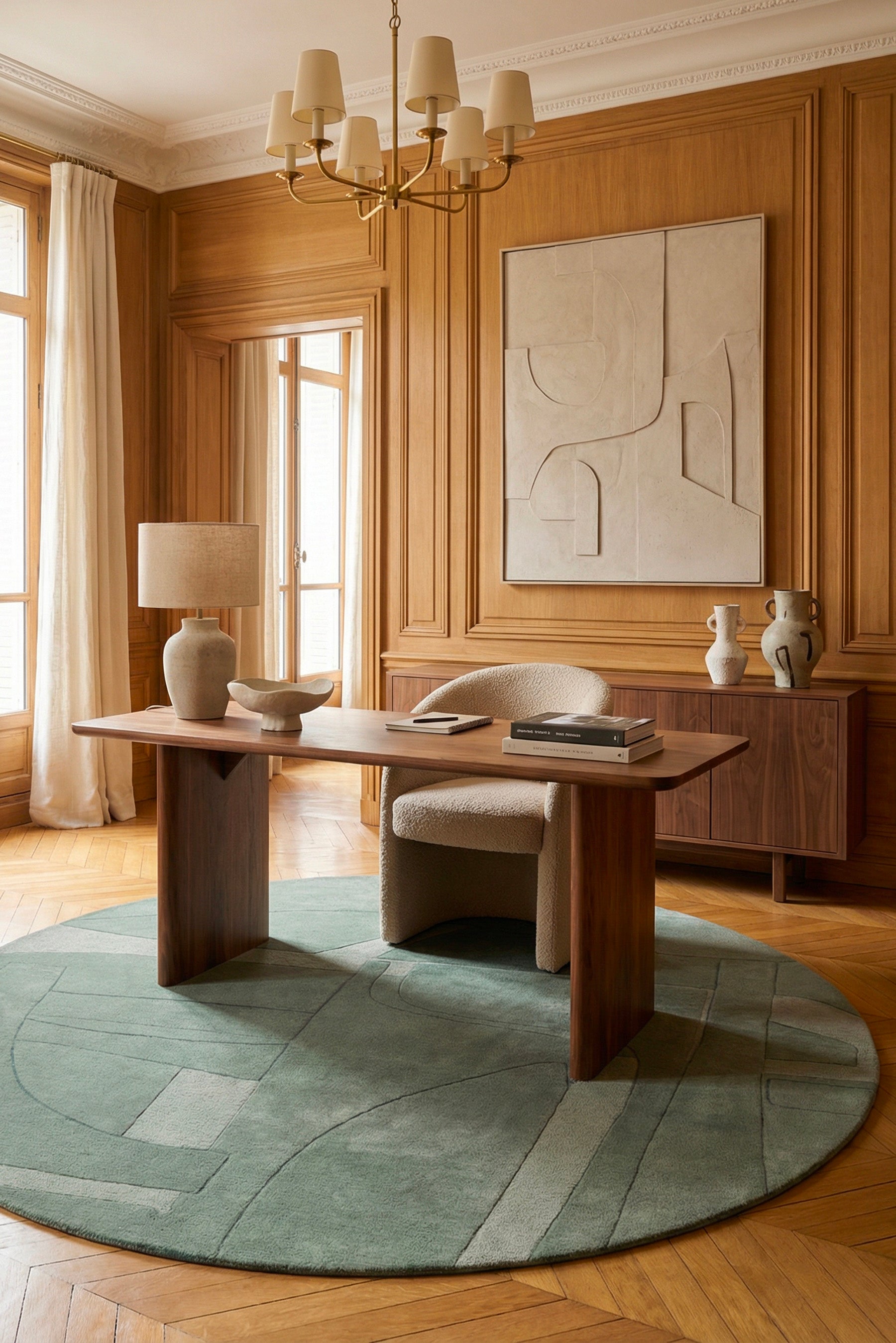 toulemonde-bochart-collage-rond-sauge-tapis-contemporain image 2