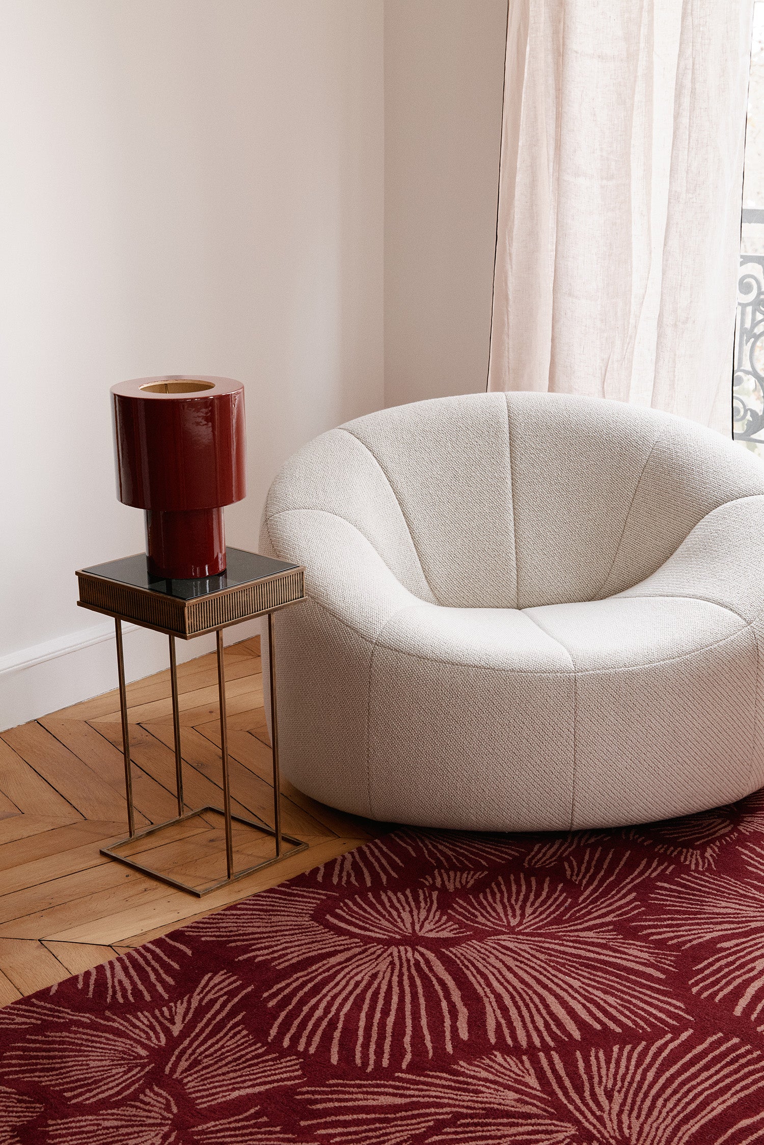 toulemonde-bochart-gala-bordeaux-tapis-floral-tuft-main-pur-velours-de-laine image 3