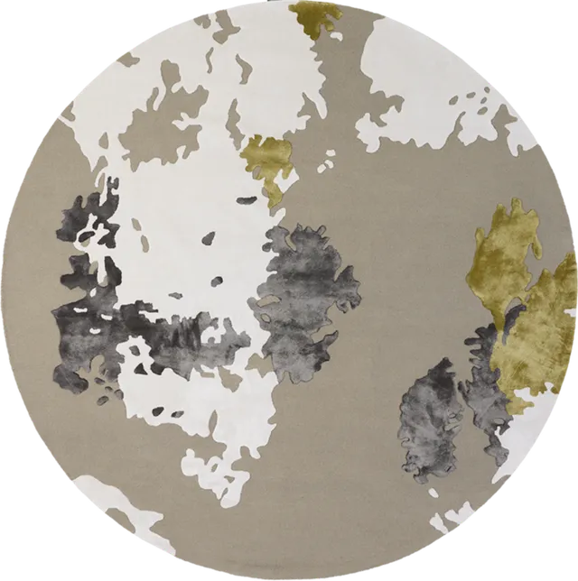 serge-lesage-world-rond-tapis-contemporain-gris-relief image 1
