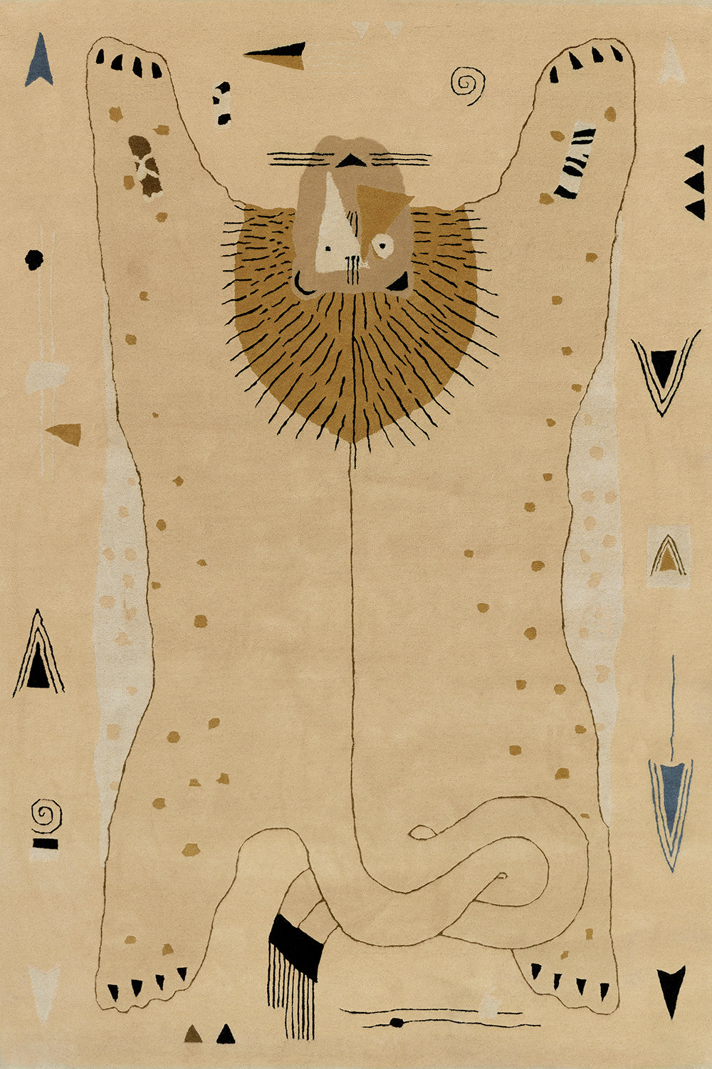 toulemonde-bochart-lion-beige-tapis-chambre-enfant-laine-tuft-e-main image 1