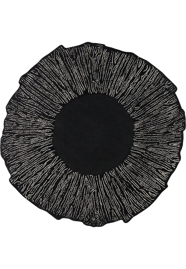 toulemonde-bochart-eye-flower-noir-tapis-rond-100-laine-tuft-main image 1