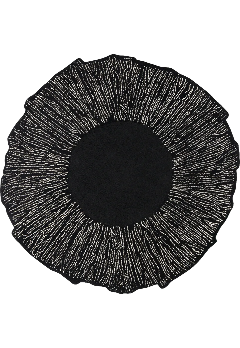 toulemonde-bochart-eye-flower-noir-tapis-rond-100-laine-tuft-main image 1