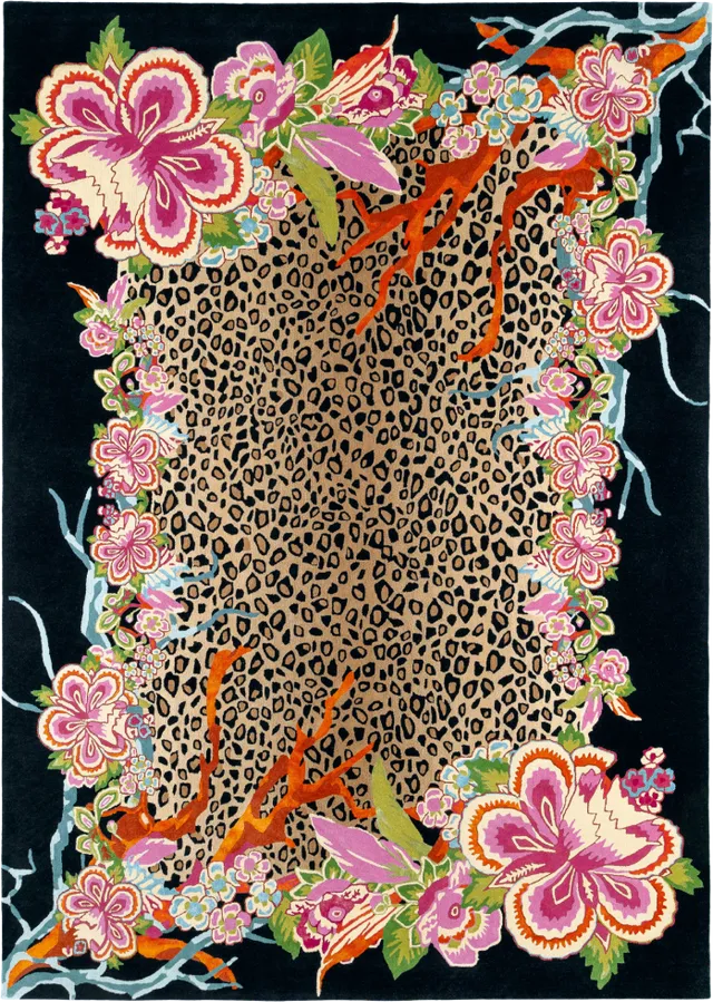 toulemonde-bochart-jungle-forest-tapis-soie-et-laine-motif-jungle image 1