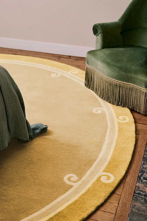 toulemonde-bochart-syracuse-rond-tapis-rond-jaune-en-laine-tuft-e-main image 2