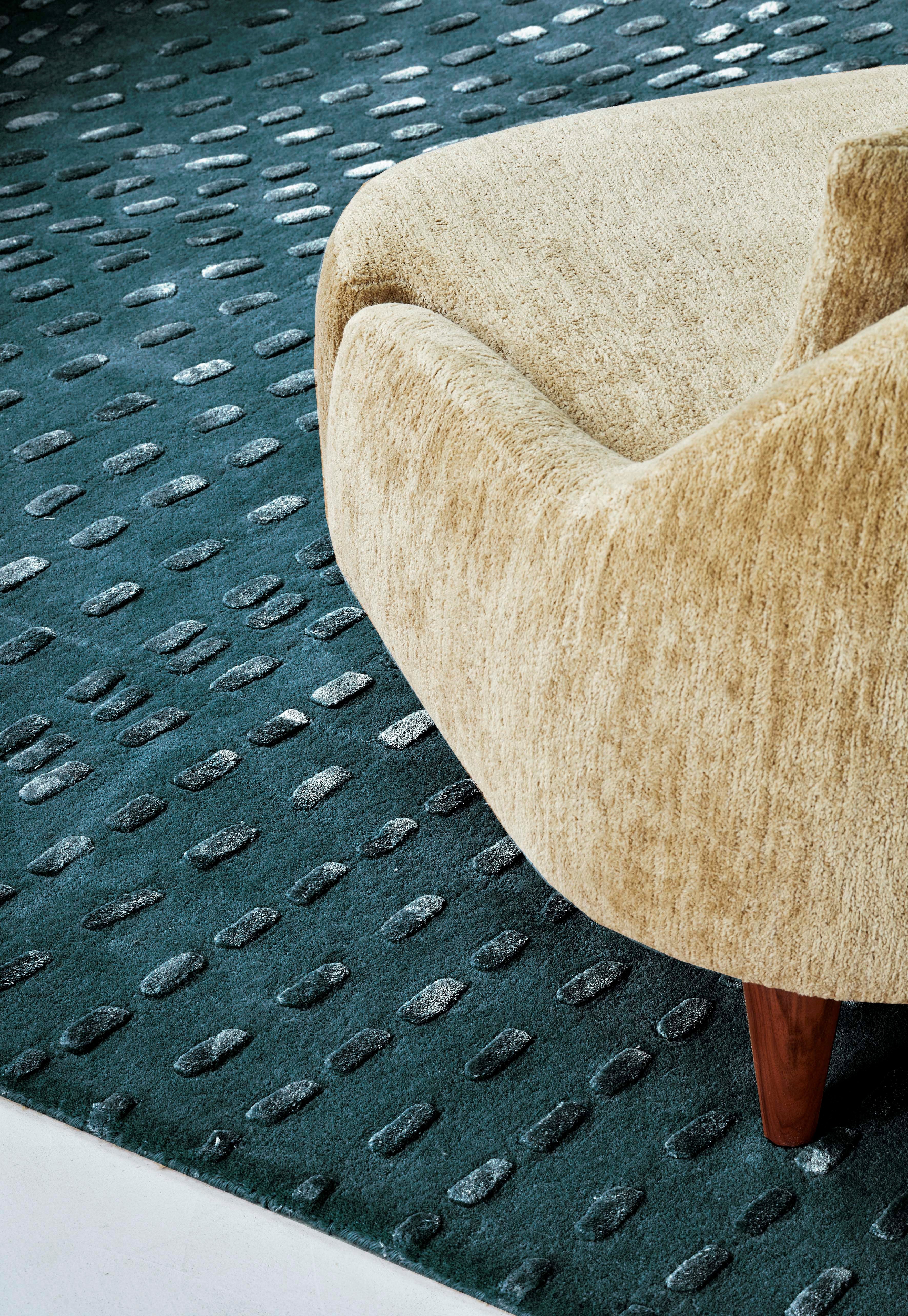 toulemonde-bochart-kantha-tapis-vert-meraude-laine-et-tencel image 3