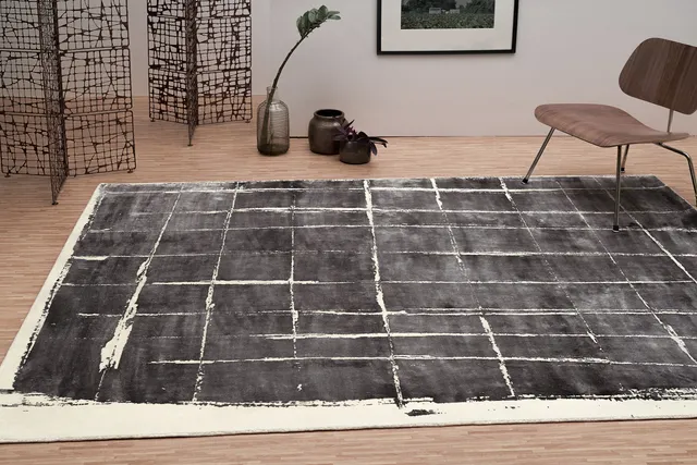 tapis-serge-lesage-herman-gris-dense-tapis-contemporain-quadrillage-abstrait image 1
