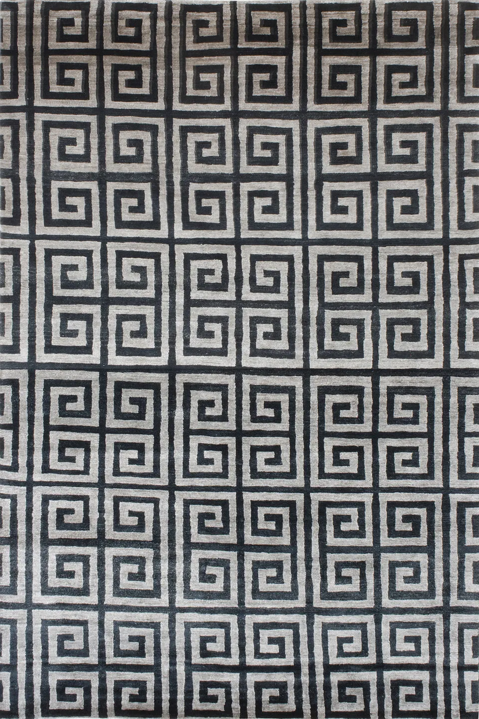 serge-lesage-tapis-labyrinth-noir-argent-fibre-de-bambou image 1