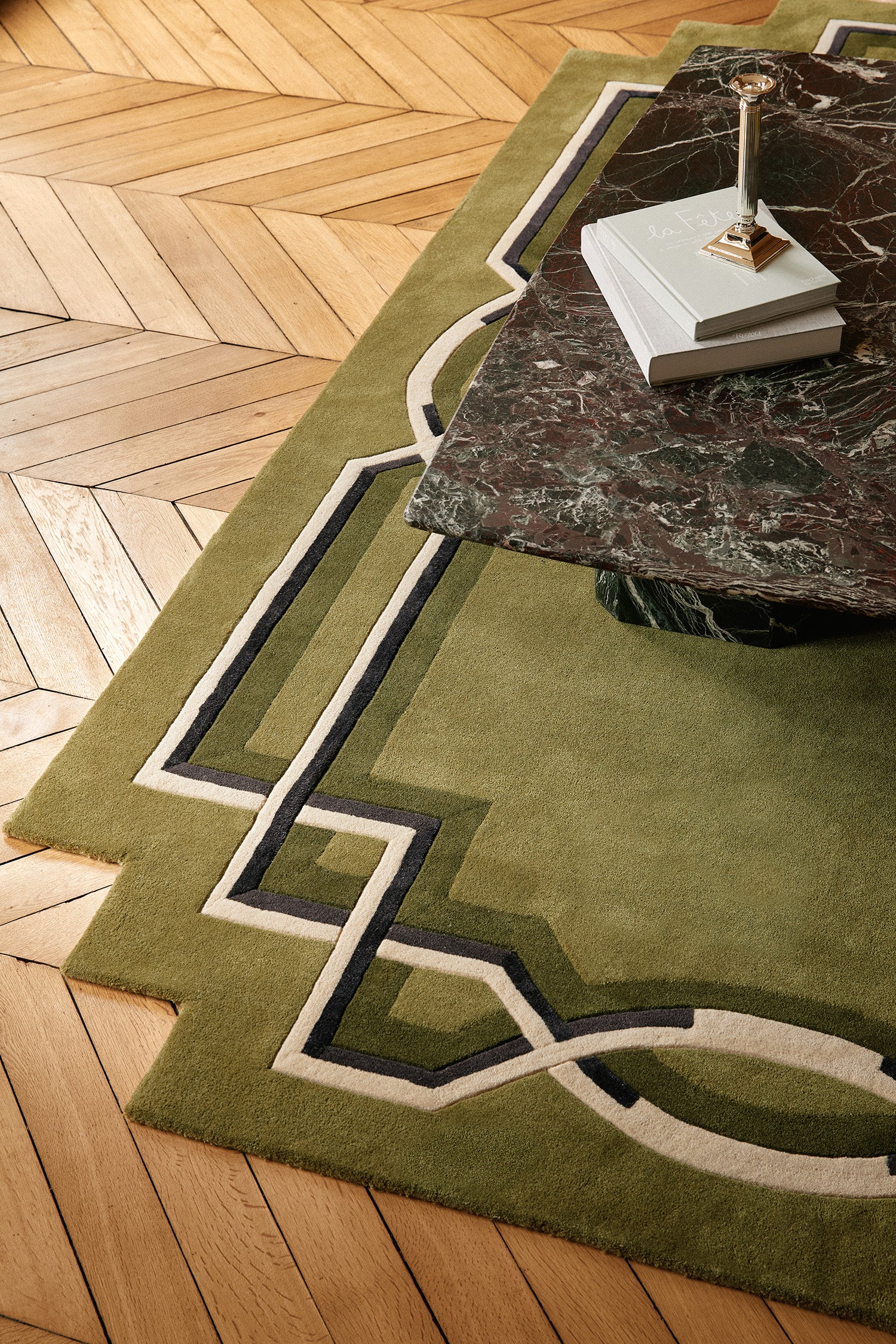 toulemonde-bochart-style-tapis-vert-pure-laine-tuft-velours image 3