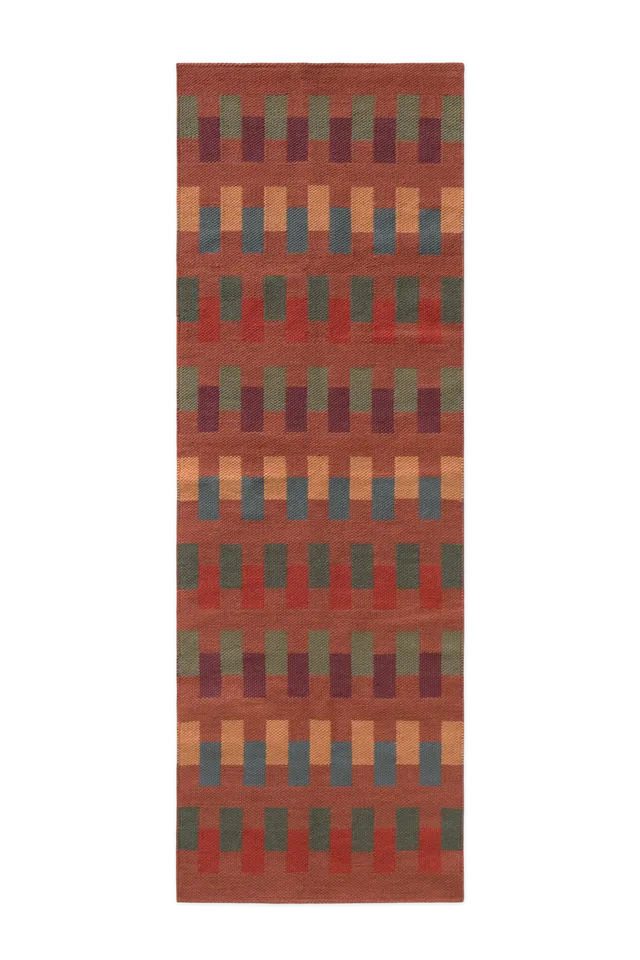 lorena-canals-tapis-de-couloir-handloom-intersecting-sienna-runner-laine-et-coto image 1