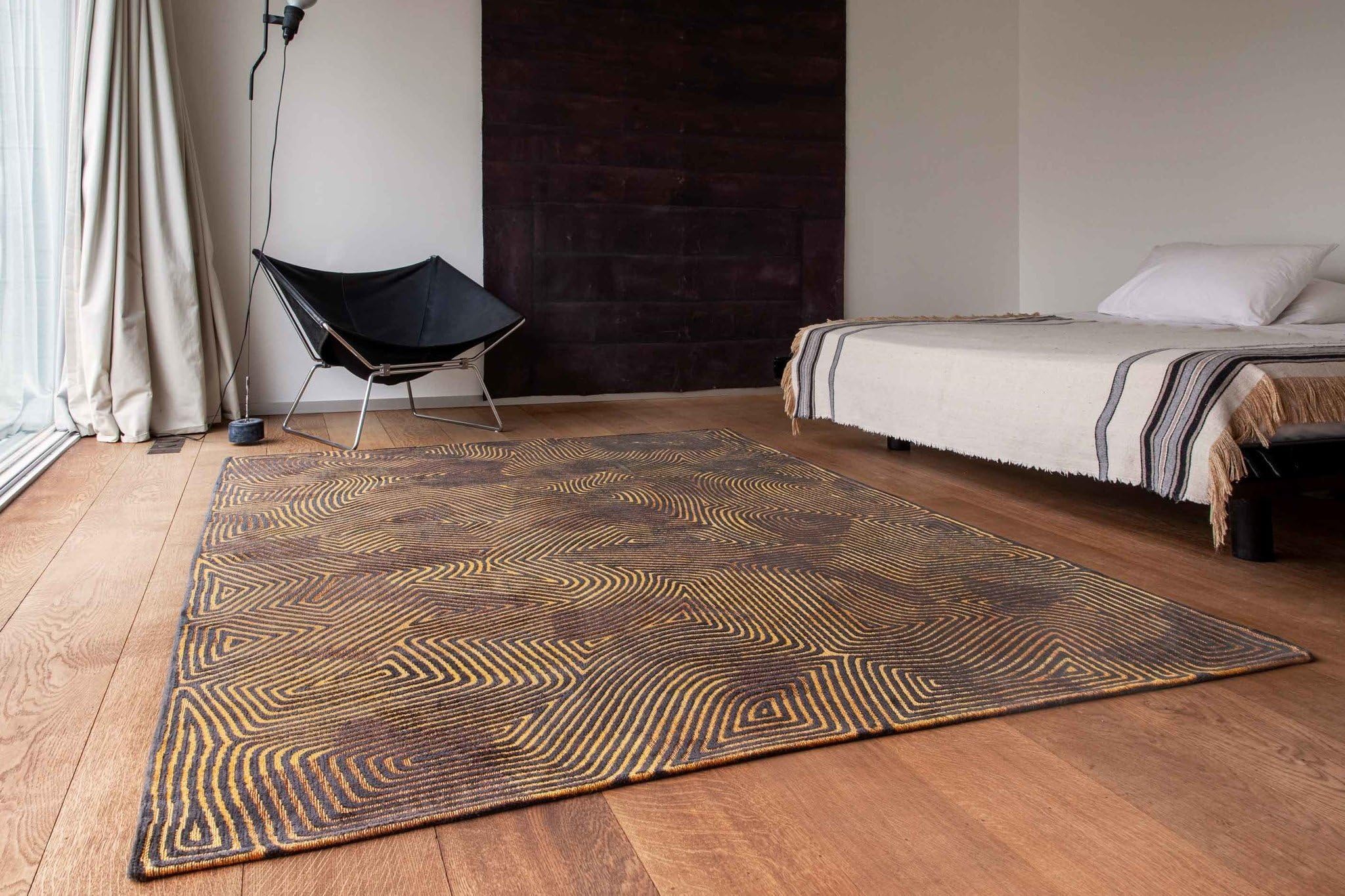 louis-de-poortere-coral-meditation-tapis-structur-170-x-240-cm-or-noir image 2