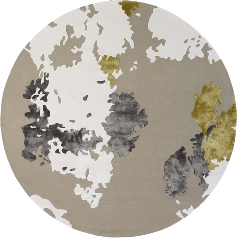 serge-lesage-world-rond-tapis-contemporain-gris-relief image 1