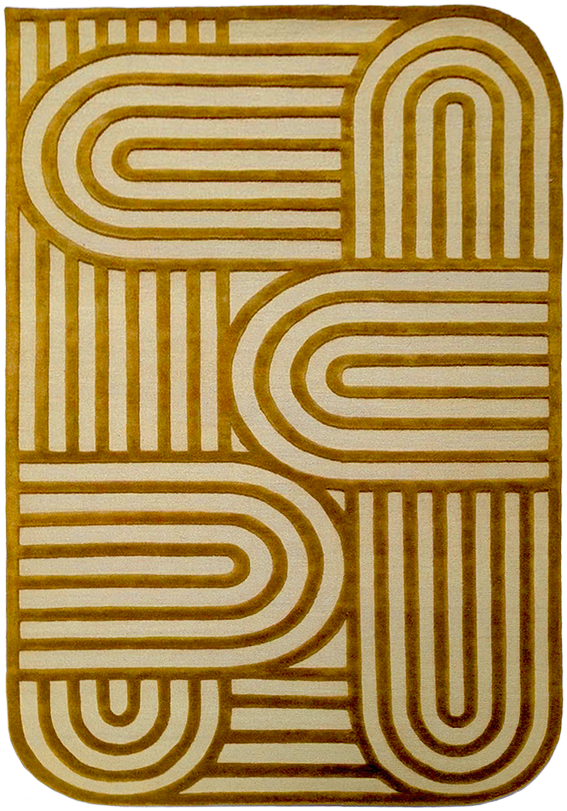 serge-lesage-tapis-nowee-moutarde-tapis-contemporain-graphique image 2