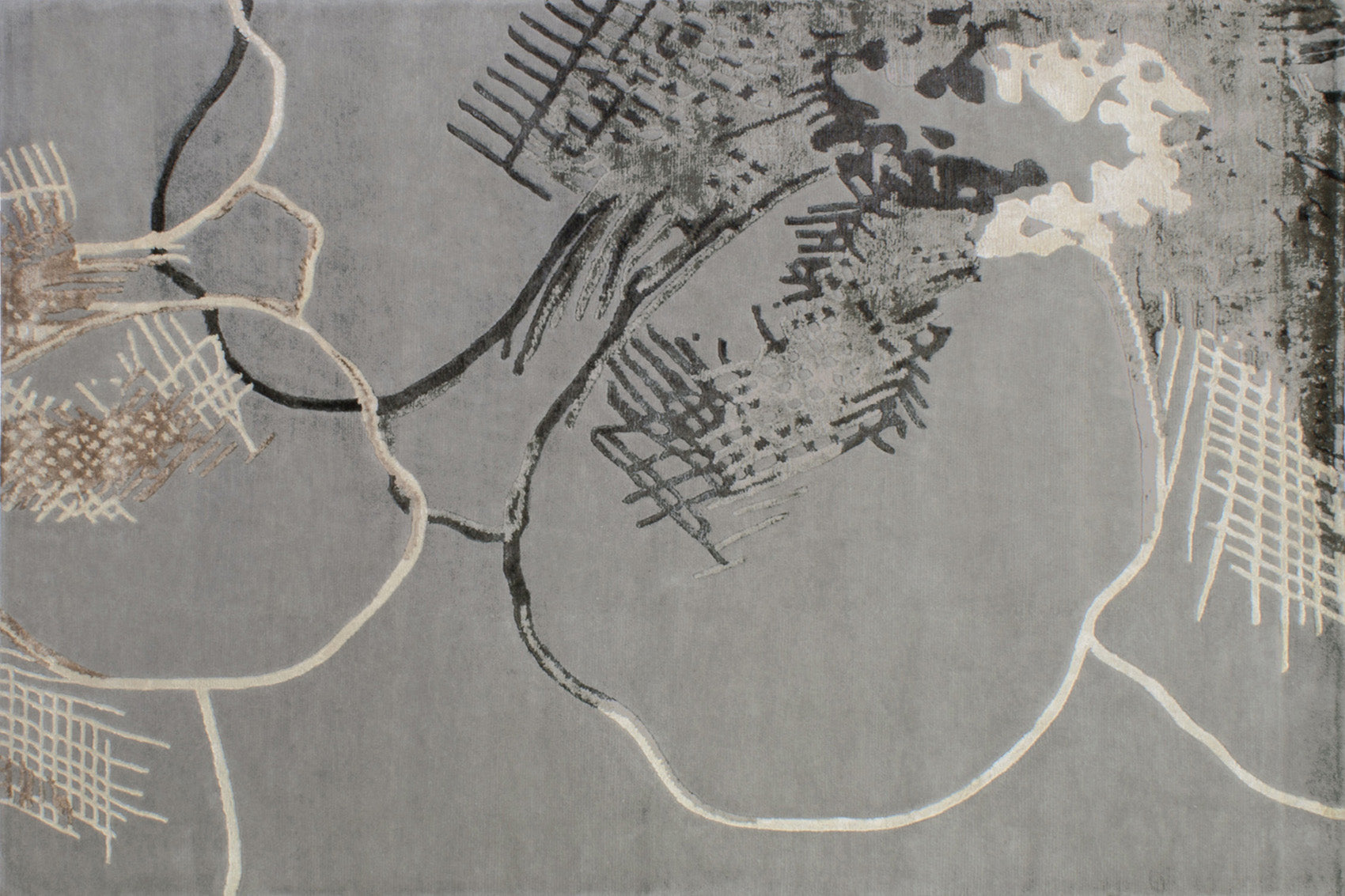 serge-lesage-tapis-anny-tapis-contemporain-fait-main-gris-floral image 2