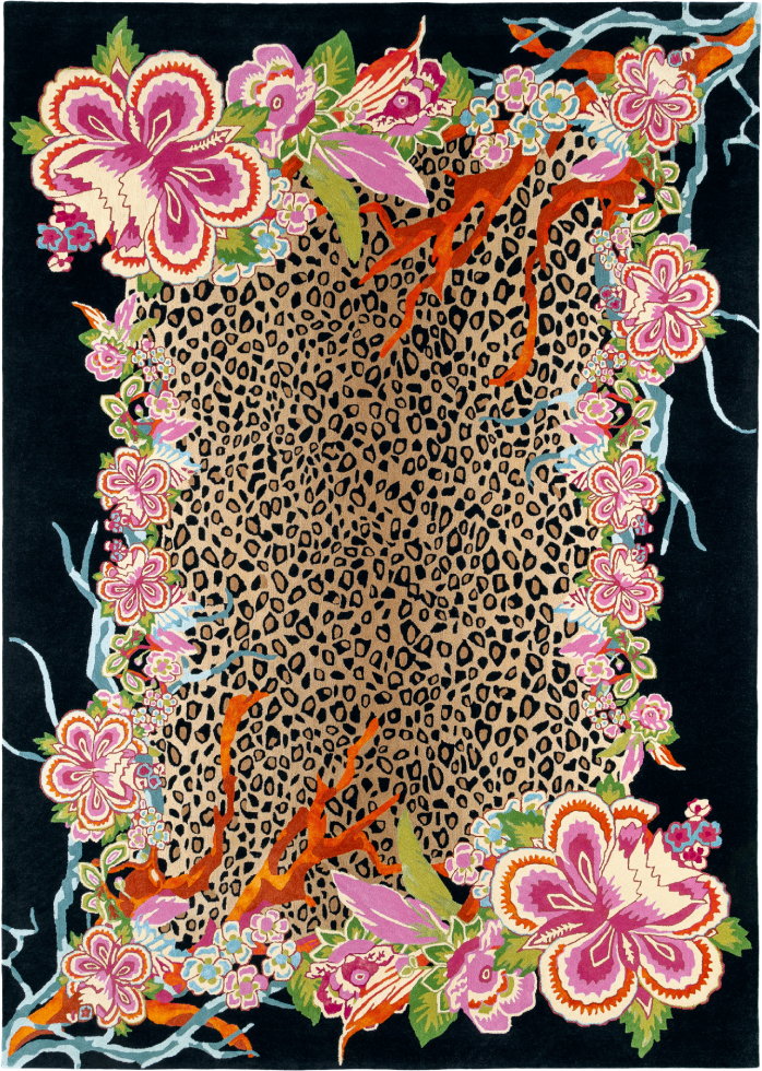 toulemonde-bochart-jungle-forest-tapis-soie-et-laine-motif-jungle image 1