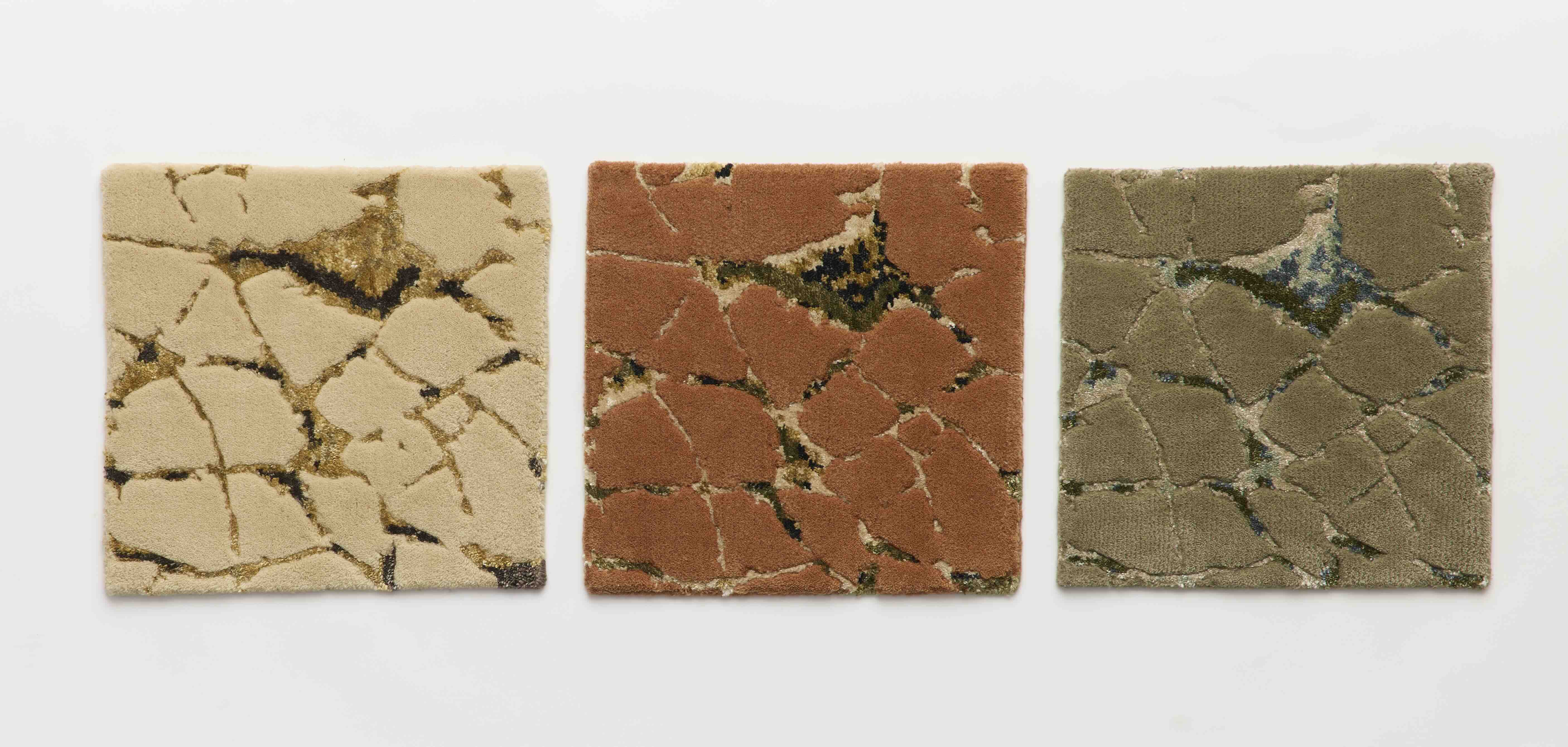 serge-lesage-tapis-kintsugi-gris-mastic-tapis-bambou-et-laine-craquel image 4