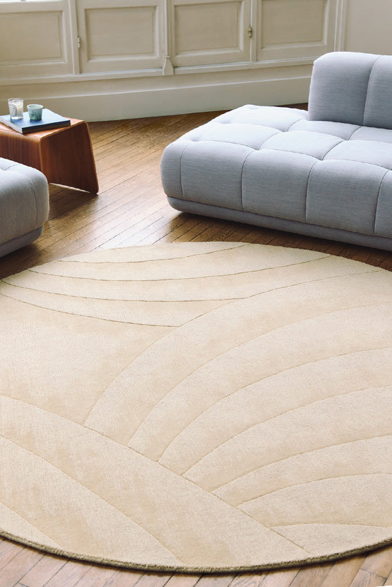 toulemonde-bochart-volute-rond-beige-tapis-rond-laine-boucl-e-tiss-main image 2