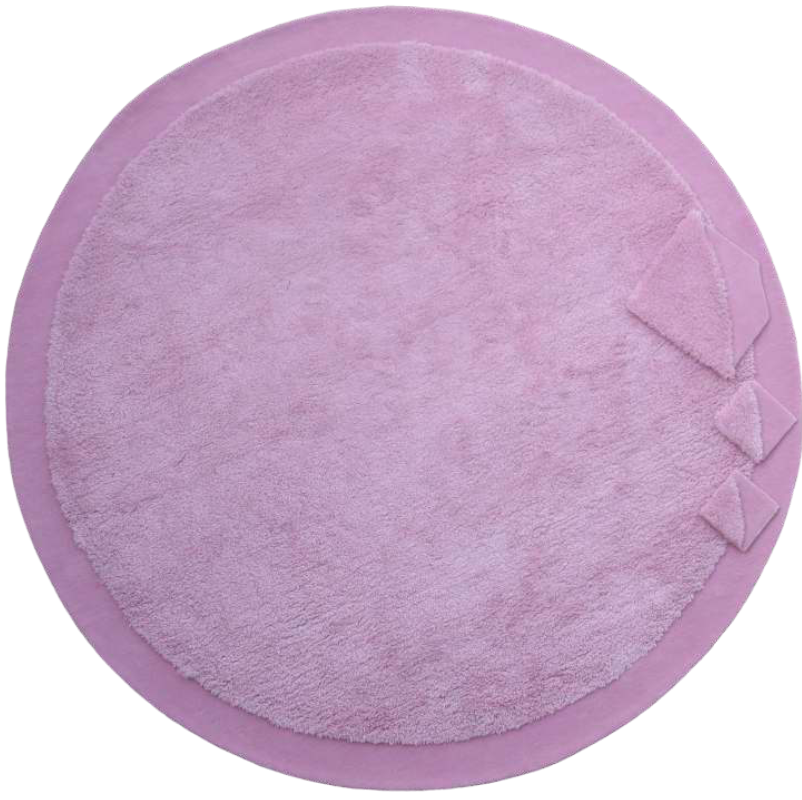 serge-lesage-tapis-ball-rose-diam-tre-280-uni-textur-rond image 1