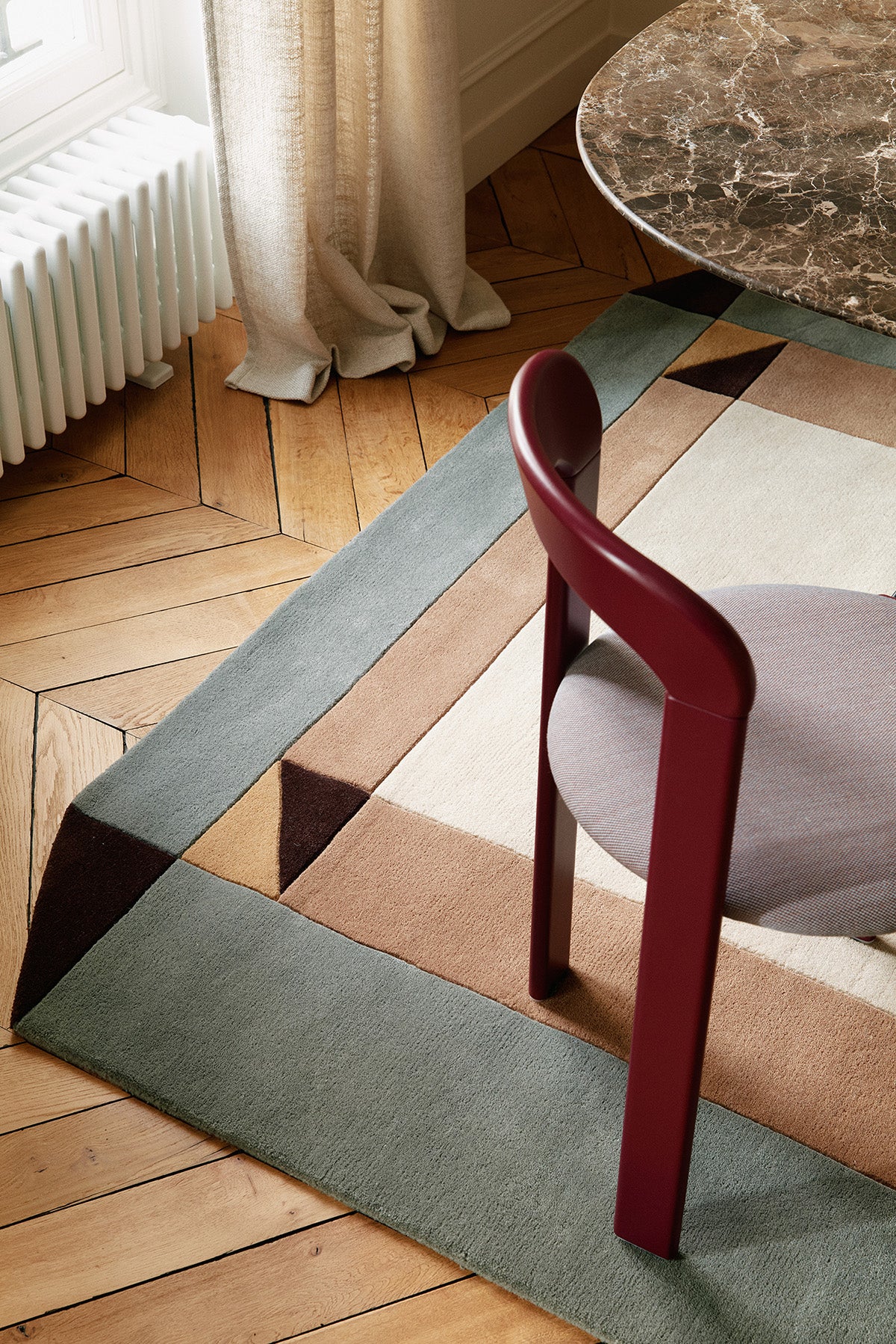 toulemonde-bochart-palatin-bleu-tapis-laine-tuft-main-graphique image 6