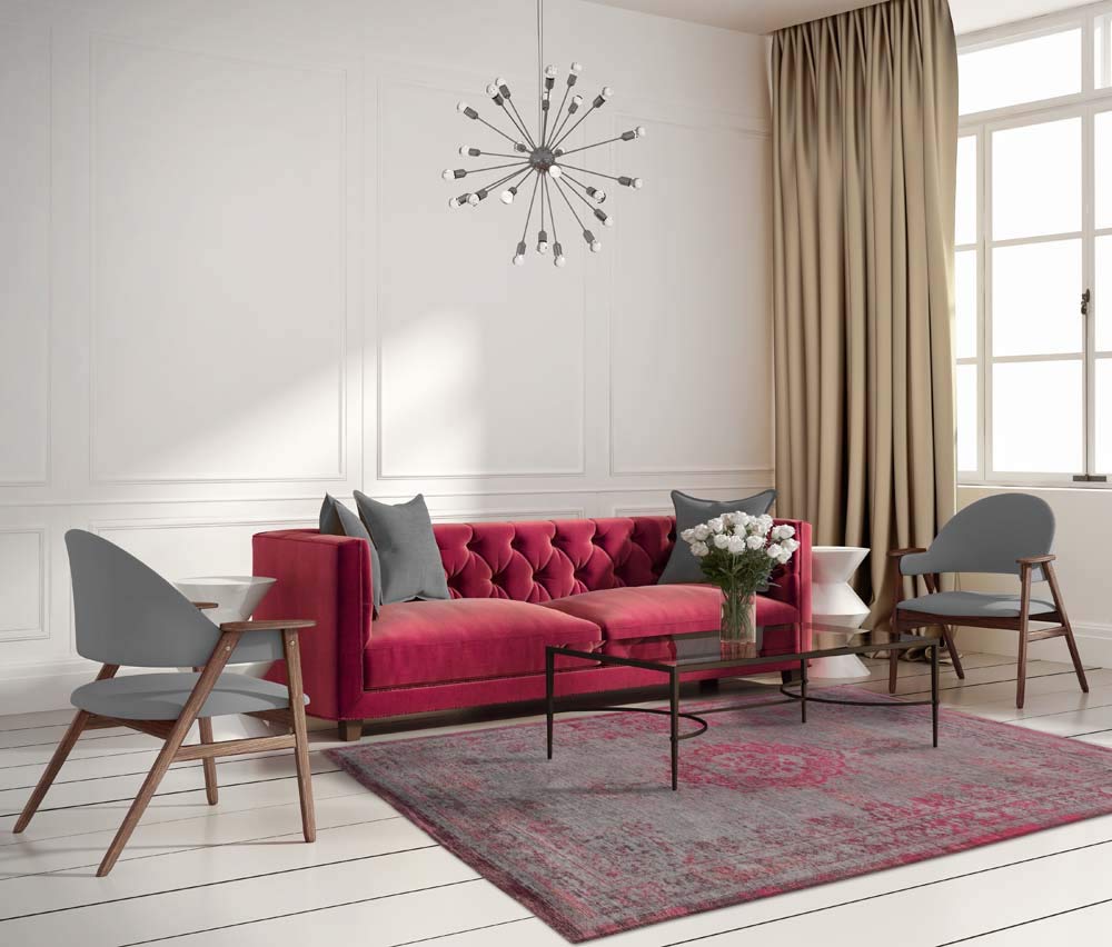 louis-de-poortere-fading-world-medallion-tapis-80-x-150-cm-pink-flash image 1