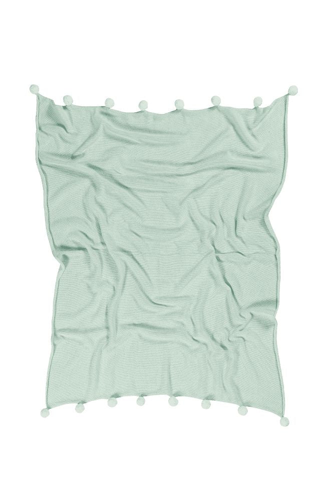 lorena-canals-bubbly-mint-plaid-bebe-en-coton-tricote-a-pompons image 1
